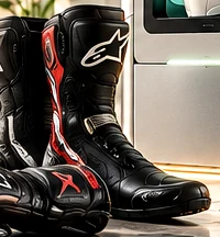 Concept imagery of modern motorcycle boots