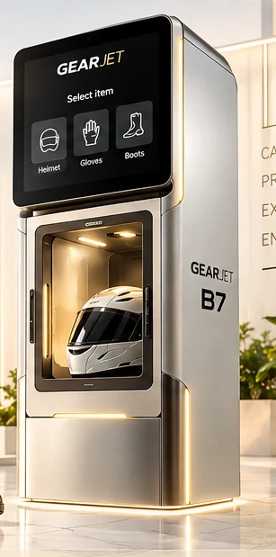 Concept visualization of a future GearJet B7 self-service care station