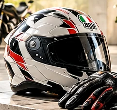 Concept imagery of modern motorcycle helmet