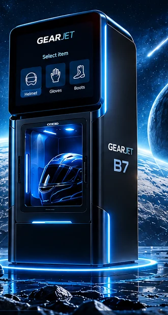 Concept visualization of a future GearJet B7 self-service care station